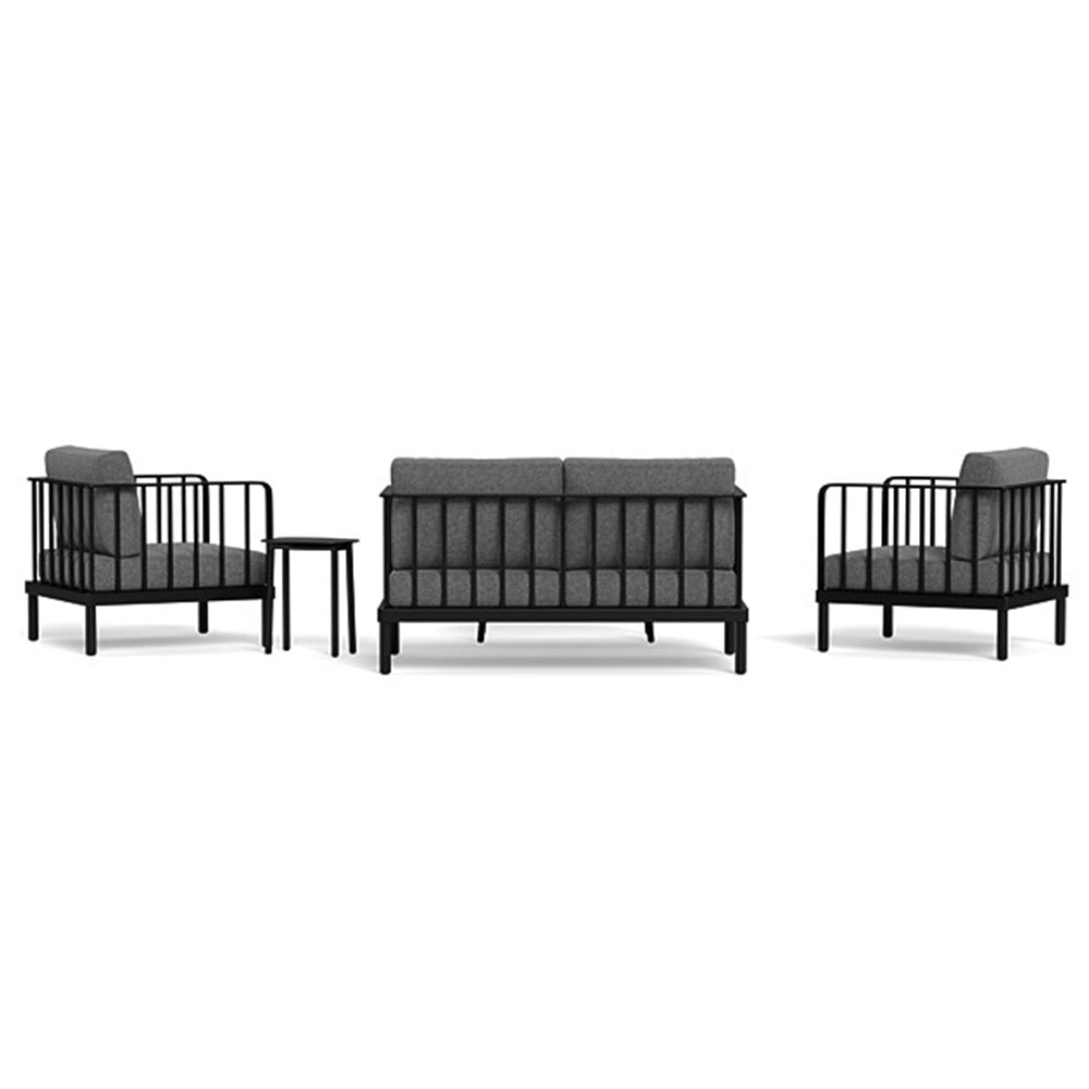 Havasu Modern 5pc Aluminum Loveseat Set with Agora Graphite Cushions